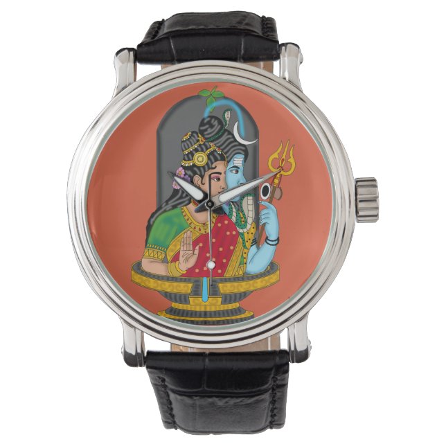 Shiva Parvati Divine Clock  Armbanduhr (Vorderseite)
