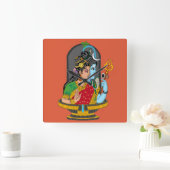 Shiva Parvati Divine Clock Quadratische Wanduhr (Zuhause)