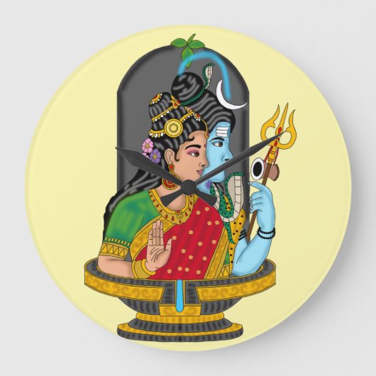 Shiva Parvati Göttliche Uhr (Vorderseite)