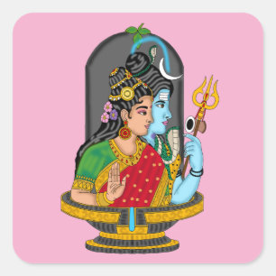 Shiva Parvati Göttliches Paar Aufkleber – Ewige Li
