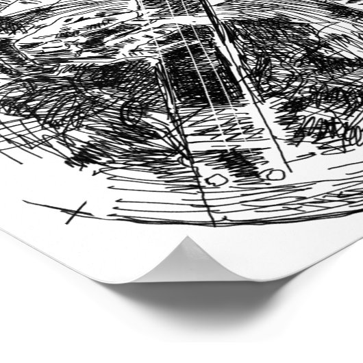 Shiva Playing Sitar Poster (Ecke)