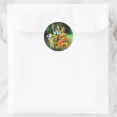 Shiva Runder Aufkleber (Tasche)