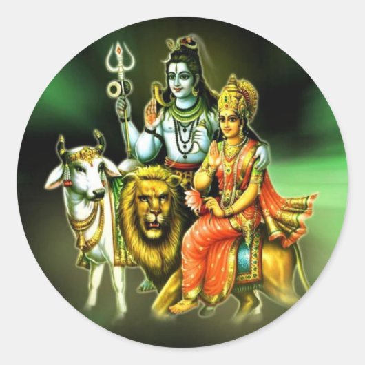 Shiva Runder Aufkleber (Vorderseite)