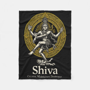 Shiva Schöpfer Erhalter Zerstörer Nataraja Hindu V Fleecedecke