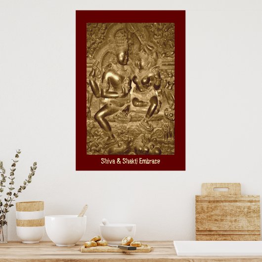 Shiva & Shakti Embrace Poster (Küche)