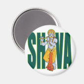 Shiva spielt Flute Magnet (Vorderseite/Rückseite)