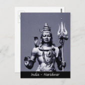 Shiva Statue, Deity Haridwar / Indien Postkarte (Vorne/Hinten)