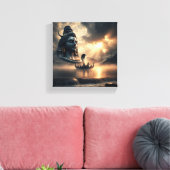 Shiva Tattoo-Symbol: Göttlicher Power und Heiterke Leinwanddruck (Insitu (Wohnzimmer))