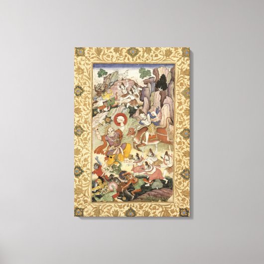 Shiva tötet den Dämon Andhaka, c.1585-90 Leinwanddruck (Vorderseite)