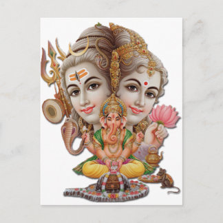 Shiva und Familie Postkarte