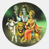 SHIVA UND PARVATHI RUNDER AUFKLEBER (Vorderseite)