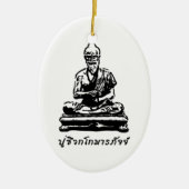 Shivago Komarpaj Buddha thailändischer Massage Keramikornament (Vorne)