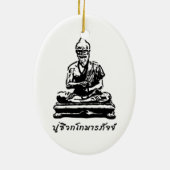 Shivago Komarpaj Buddha thailändischer Massage Keramikornament (Hinten)