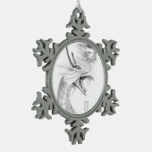 Shivan Drache-Skizze-Verzierung Schneeflocken Zinn-Ornament (Links)