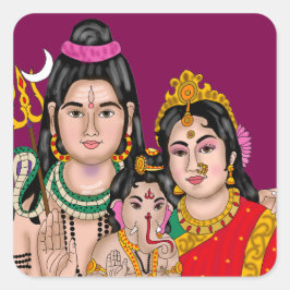 Shivas Familienaufkleber Quadratischer Aufkleber