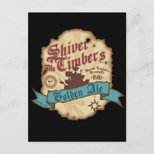 Shiver Me Timbers-Label Postkarte (Vorderseite)