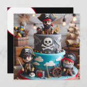 SHIVER ME TIMBERS PIRATES THEMED BIRTHDAY CAKE EINLADUNG (Vorne/Hinten)