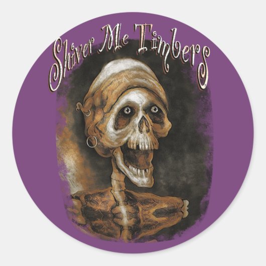 Shiver me Timbers - Skeleton Pirate Runder Aufkleber (Vorderseite)