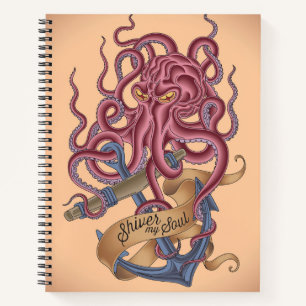 Shiver My Soul Octopus Tatto Notizblock