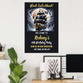 Shiver My Timbers Pirate Theme Birthday  Poster (Heimbüro)