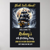 Shiver My Timbers Pirate Theme Birthday  Poster (Vorne)