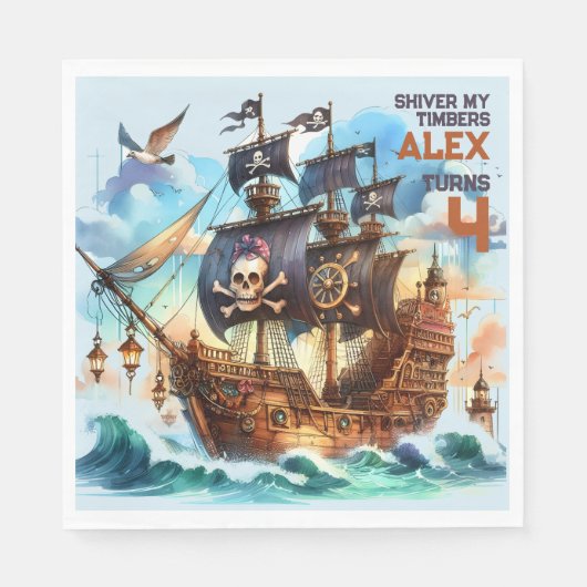 Shiver My Timbers Pirate Theme Serviette (Vorderseite)