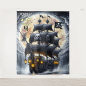 Shiver My Timbers Skull and Crossbones Pirate Wandteppich (Vorderseite)