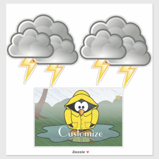 Shivering Rainy Day Pinguin Thunder_Cove Aufkleber (Blatt)