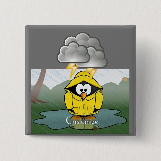 Shivering Rainy Day Pinguin Thunder_Cove Button (Vorderseite)