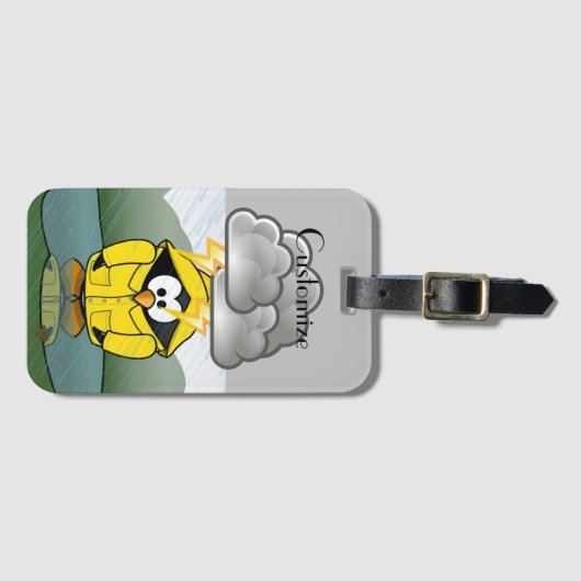 Shivering Rainy Day Pinguin Thunder_Cove Gepäckanhänger (Vorderseite (Horizontal))