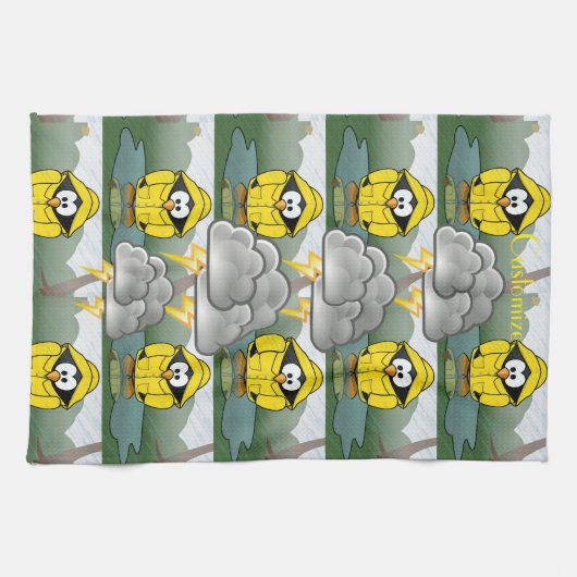 Shivering Rainy Day Pinguin Thunder_Cove Geschirrtuch (Horizontal)