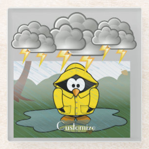 Shivering Rainy Day Pinguin Thunder_Cove Glasuntersetzer