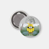 Shivering Rainy Day Pinguin Thunder_Cove Magnet (Vorderseite/Rückseite)