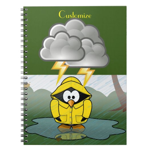 Shivering Rainy Day Pinguin Thunder_Cove Notizblock (Vorderseite)