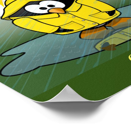 Shivering Rainy Day Pinguin Thunder_Cove Poster (Ecke)