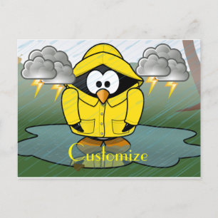Shivering Rainy Day Pinguin Thunder_Cove Postkarte