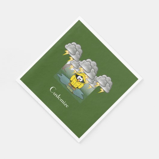 Shivering Rainy Day Pinguin Thunder_Cove Serviette (Ecke)