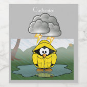 Shivering Rainy Day Pinguin Thunder_Cove Weinetikett (Einzelnes Label)