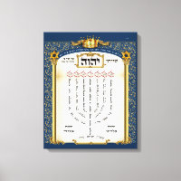 Shiviti Hebrew Gebet - Psalm 67 Canvas Print
