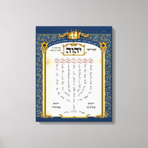 Shiviti Hebrew Gebet - Psalm 67 Canvas Print Leinwanddruck