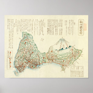 Shizuoka-Ken, JapanPanoramic Karte Poster