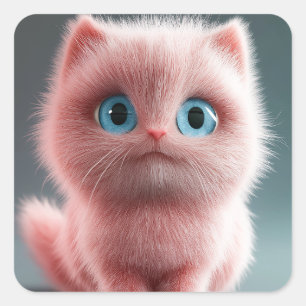 Shmu - Das rosa Kätzchen Quadratischer Aufkleber