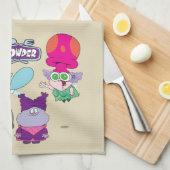 Shnitzel, Mung, Chowder und Truffles Geschirrtuch (Viertel Falte)