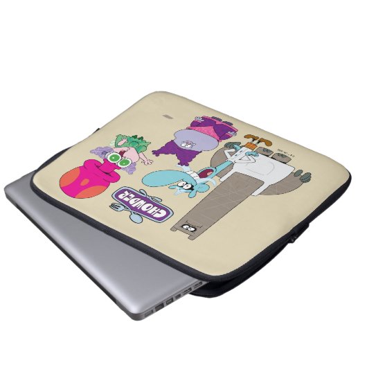 Shnitzel, Mung, Chowder und Truffles Laptopschutzhülle (Vorne Knopf)