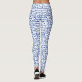 Shoal Fish Pattern - Navy Blue on White Leggings (Rückseite)