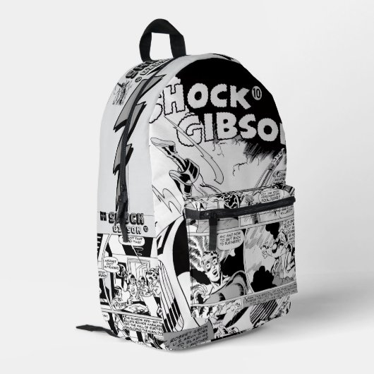 'SHOCK Gibson' Comics-Rucksack Bedruckter Rucksack (Rückseitige Ecke links)