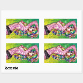 Shock Tart Full Body Rainbow Button Up Girl Rechteckiger Aufkleber (Blatt)