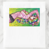 Shock Tart Full Body Rainbow Button Up Girl Rechteckiger Aufkleber (Tasche)