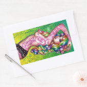 Shock Tart Full Body Rainbow Button Up Girl Rechteckiger Aufkleber (Umschlag)