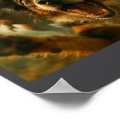 Shocked Australian Shepherd Dog T-rex Bigfoot Ufo  Poster (Ecke)